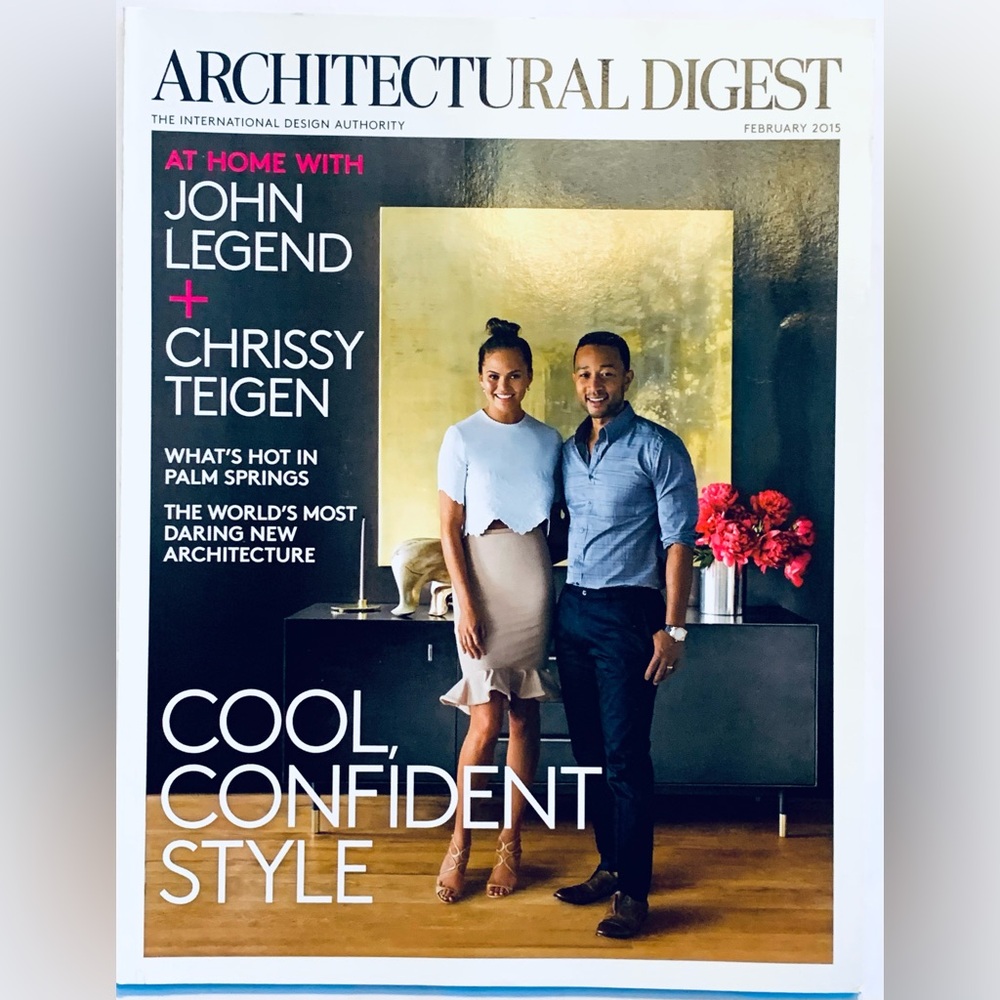 February 2015 Architectural Digest John Legend Chrissy Teigen Palm Springs